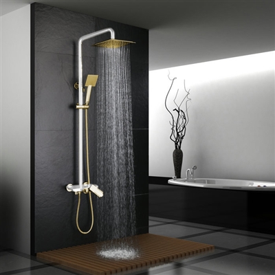 White And Gold Bathroom
